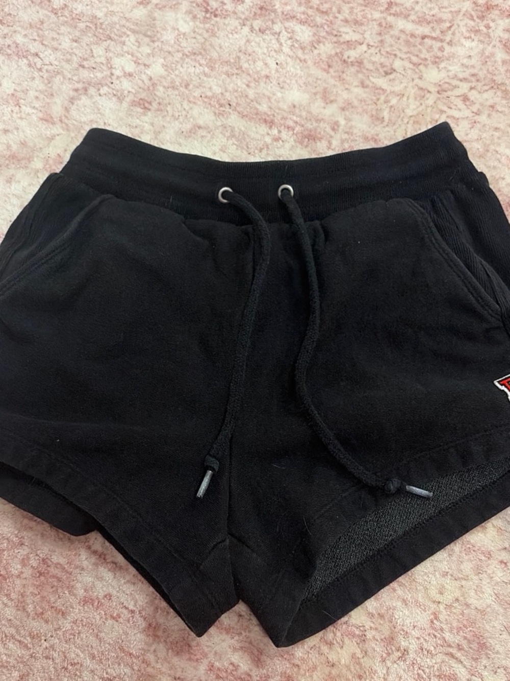 Black Women's Fleece Drawstring Shorts Vintage